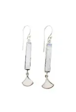Moonstone Trendy Silver Earrings on Hooks