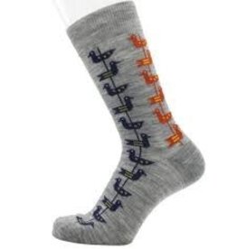 Folk Birds Light Grey Merino Wool Socks Med-Lg