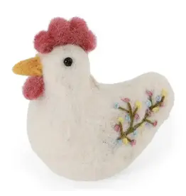 Felted Wool Rooster with Embroidery