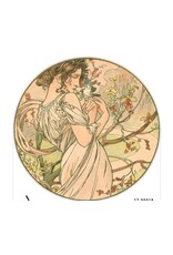 Mucha Woman with Bird Sticker
