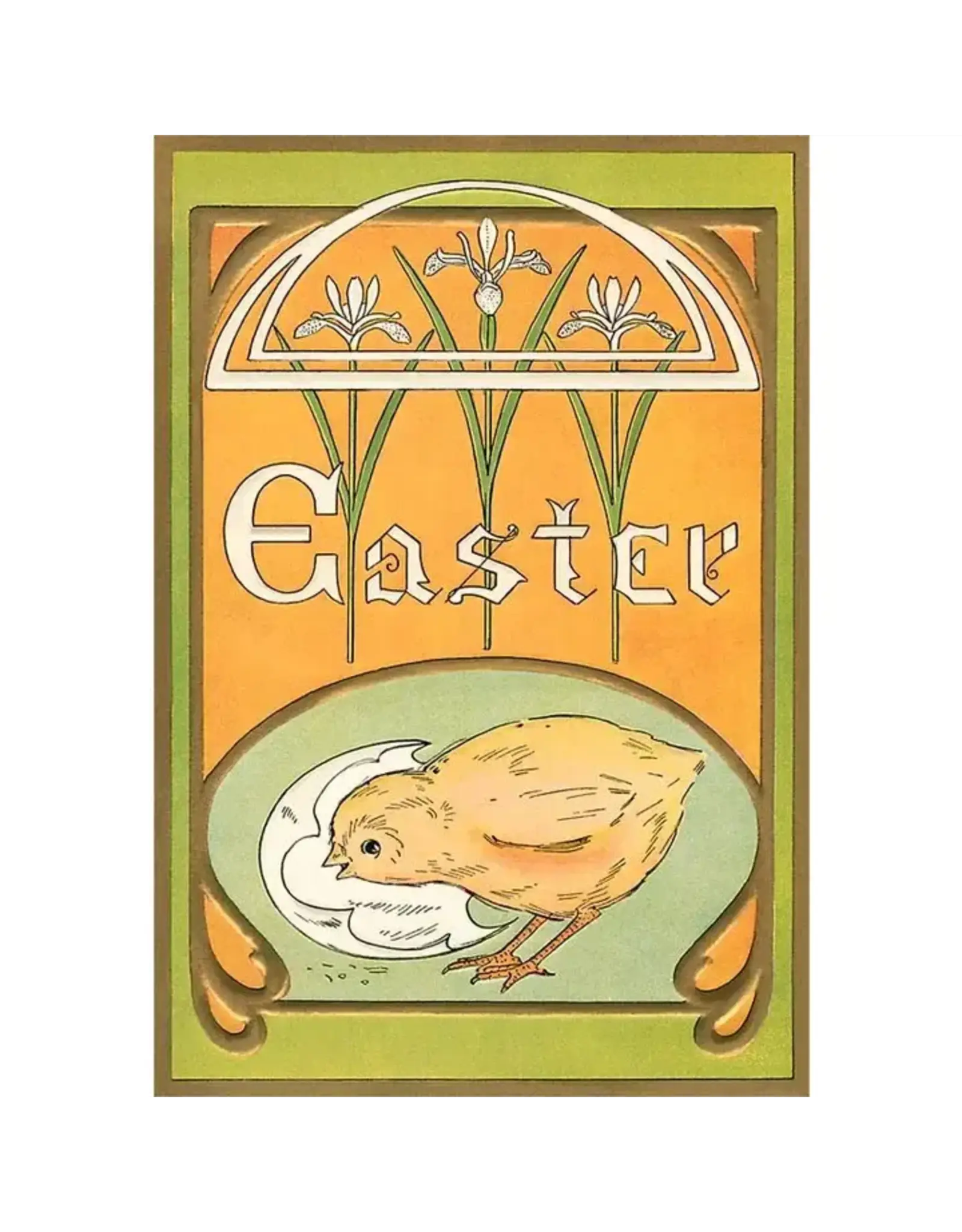 Art Nouveau Easter Magnet with Lilies