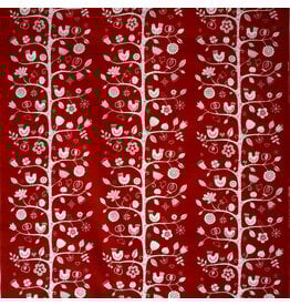 Birdsong Swedish Cotton Fabric in Red (By the Yard)