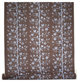 Birdsong Swedish Cotton Fabric in Brown, By the Yard