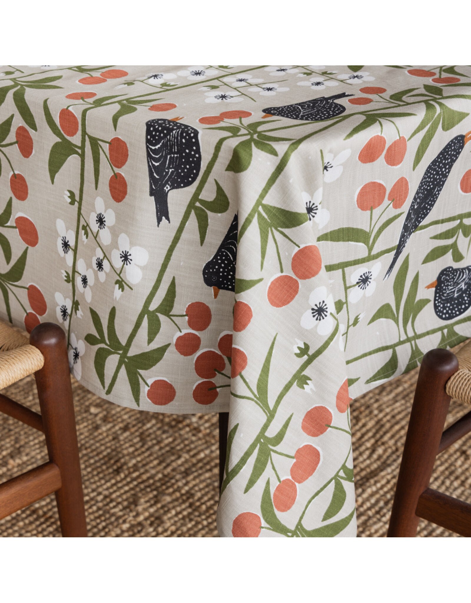The Cherry Orchard Swedish Cotton Fabric, By the Yard