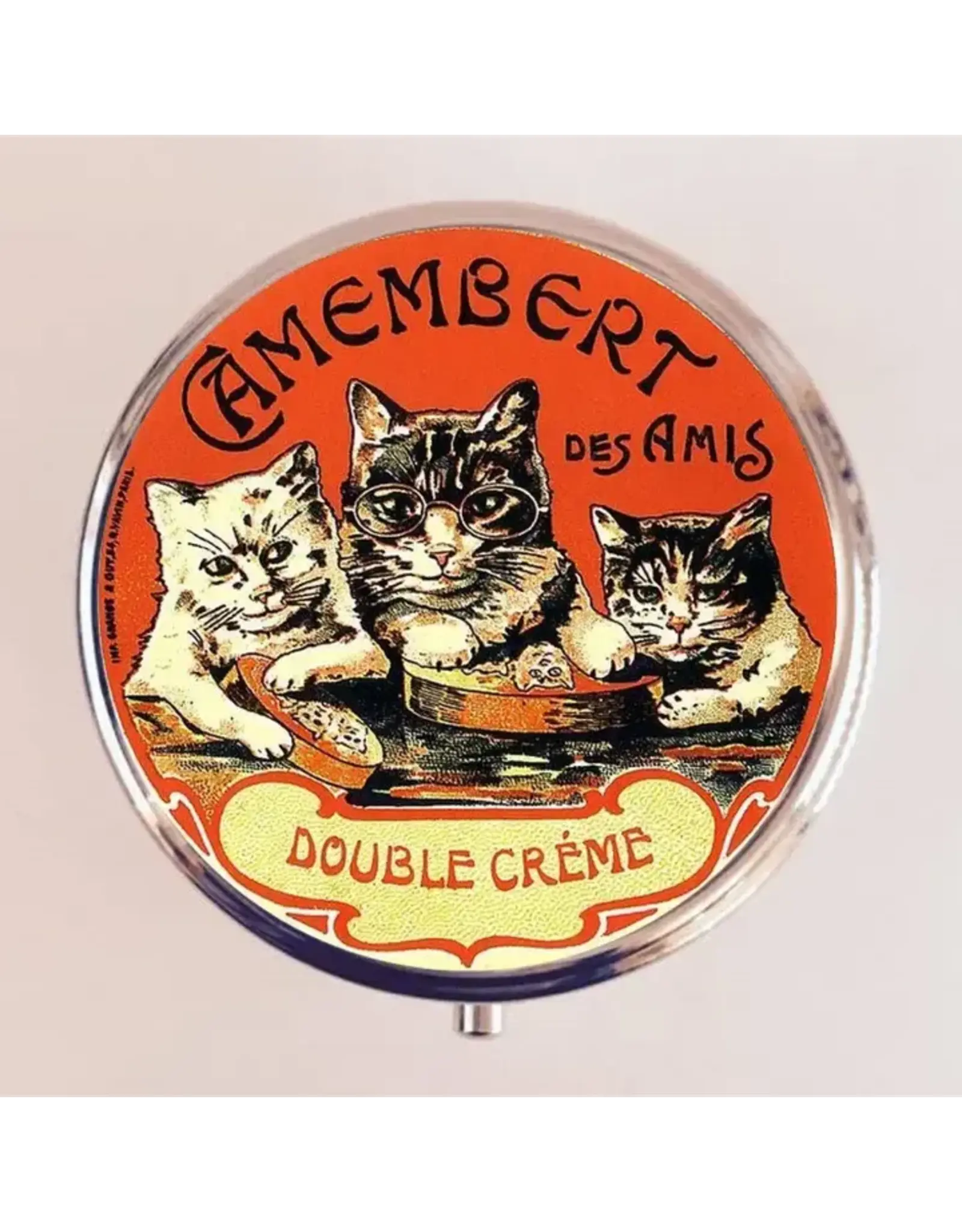 French Cat Pillbox with Compact Mirror