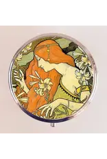 Art Nouveau Pillbox with Compact Mirror