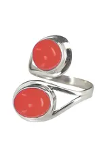 Red Onyx Sterling Silver Adjustable Ring