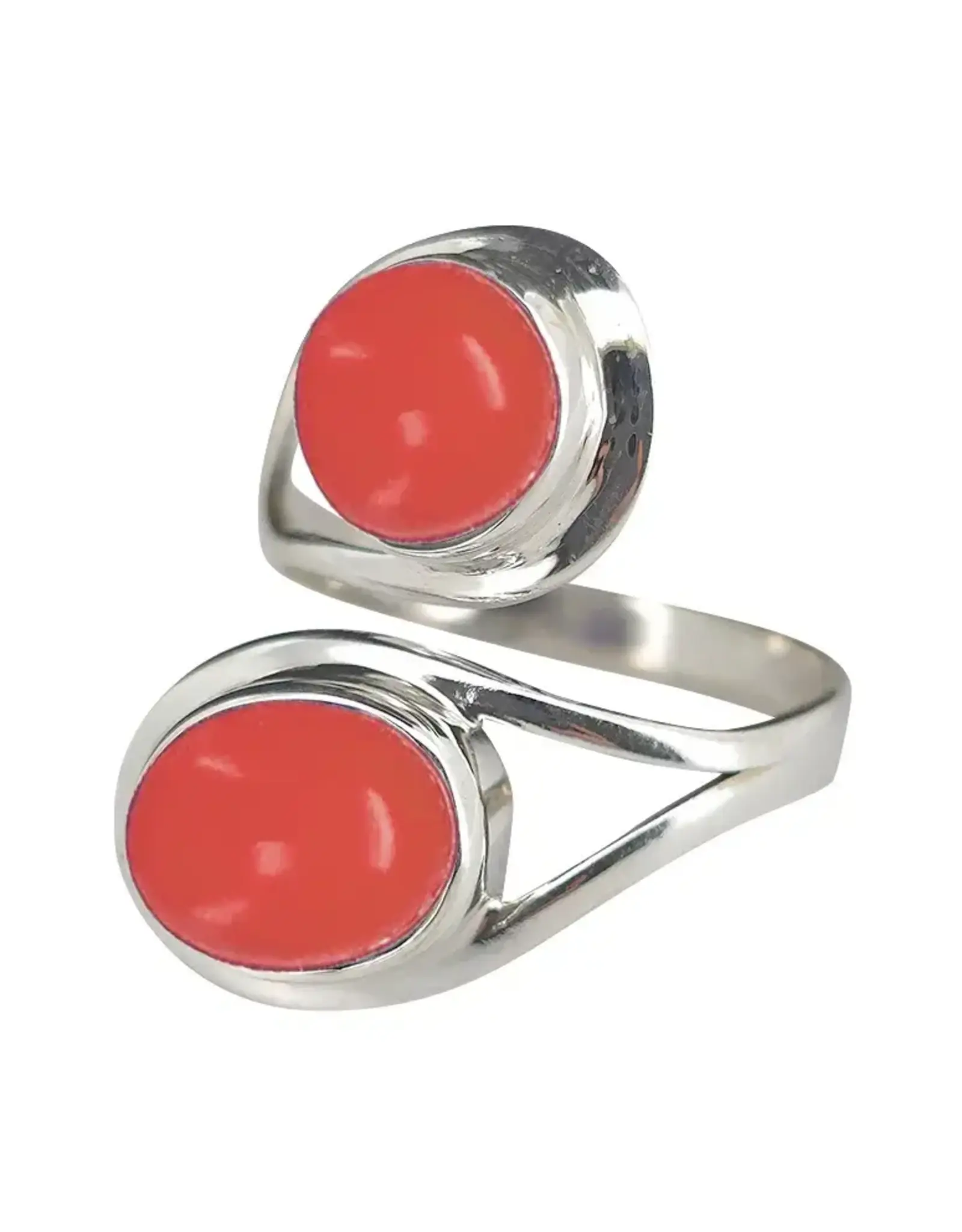 Red Onyx Sterling Silver Adjustable Ring