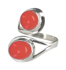 Red Onyx Sterling Silver Adjustable Ring