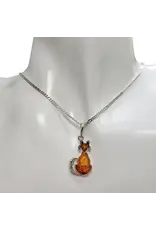 Cat Cognac Amber Pendant