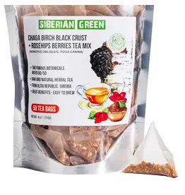 Siberian Green Chaga Birch Tea with Rosehip Berries