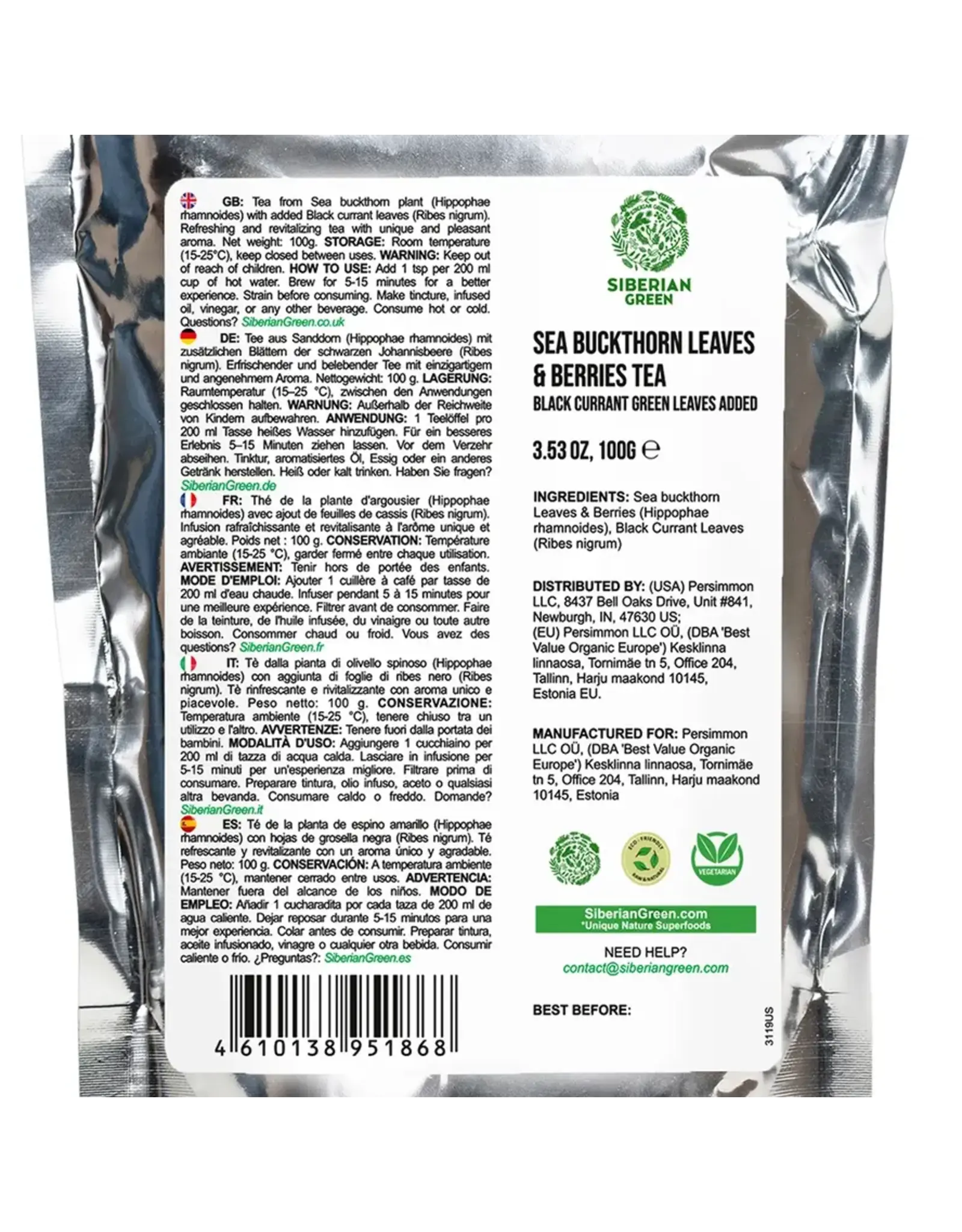 Siberian Sea Buckthorn Tea with Black Currant