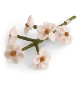 Felted Wool Forget-Me-Not in White