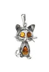 Little Funny Amber Cat Pendant