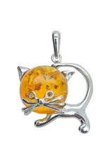 Cognac Amber Kitty Pendant