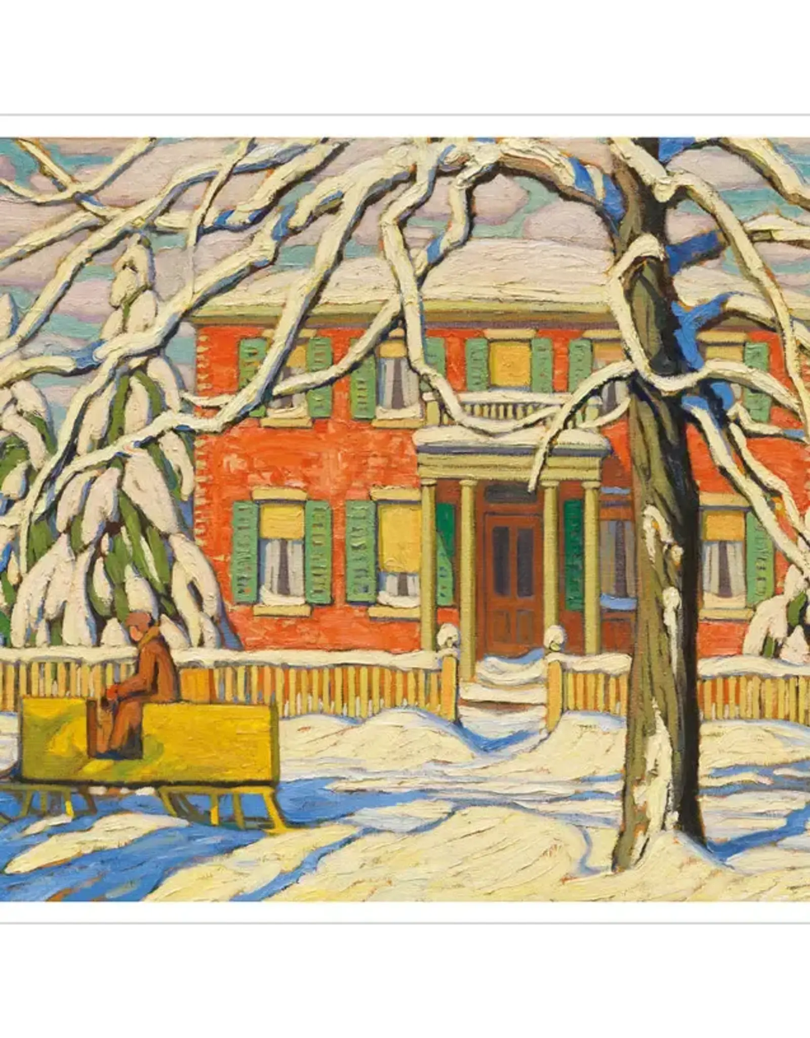 Red House & Yellow Sleigh Notecard