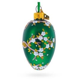 Apple Blossom Mini Glass Fabergé Style Egg Ornament