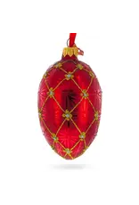 Romanov 1897 Coronation in Red Royal Glass Egg Ornament