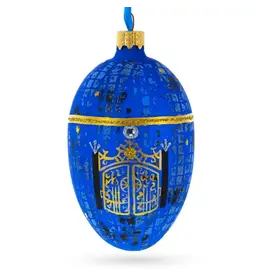 Romanov 1917 Constellation Blue Royal Glass Egg Ornament