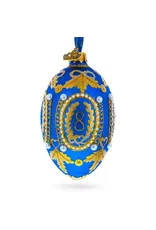 Romanov 1893 Caucasus in Blue Royal Glass Egg Ornament