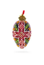 Folk Pattern Mini Glass Egg Ornament