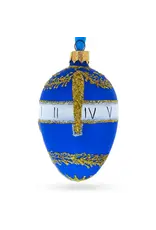 Romanov 1895 Blue Serpent Clock Royal Glass Egg Ornament