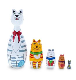 Holiday Cats Nesting Set 5 Pc