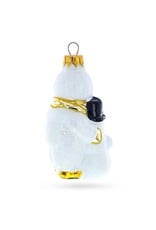 Child with Snowman Glass Ornament