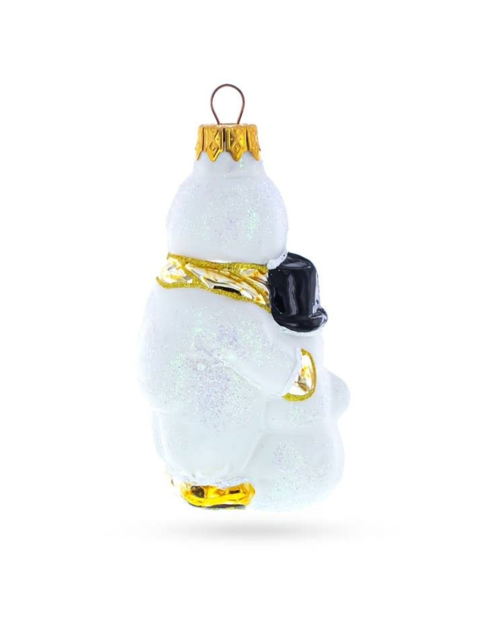 Child with Snowman Glass Ornament