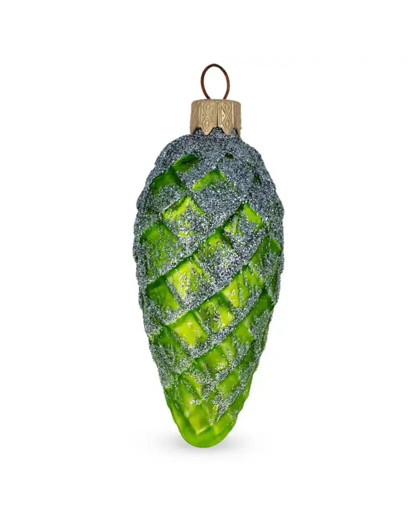Frosty Green Pinecone Ornament