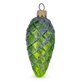 Frosty Green Pinecone Ornament