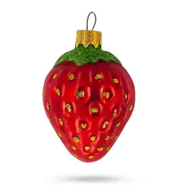 Gilded Strawberry Glass Ornament
