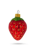 Gilded Strawberry Glass Ornament
