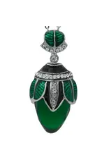 Green Enamel Water Drop Royal Egg Pendant Necklace