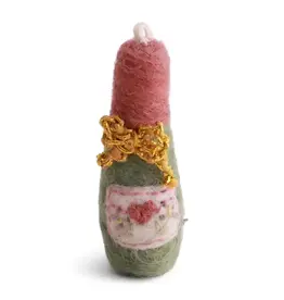 New Year Champagne Bottle Felted Wool Ornament