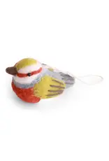 Silver Eye Bird Felted Wool Ornament