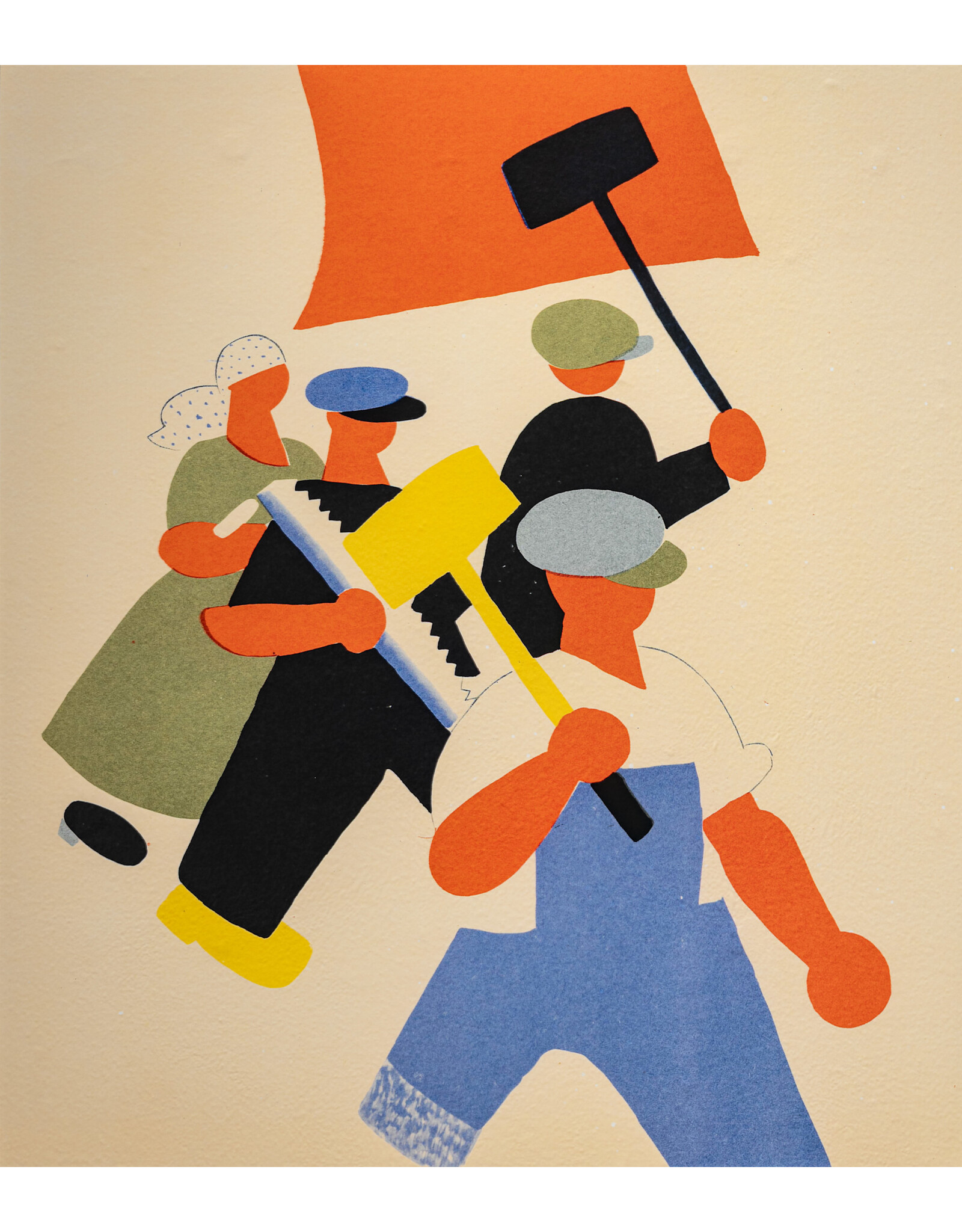 May Day Procession of Workers Postcard