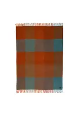 Baltic Check Woven Wool Throw in Orange