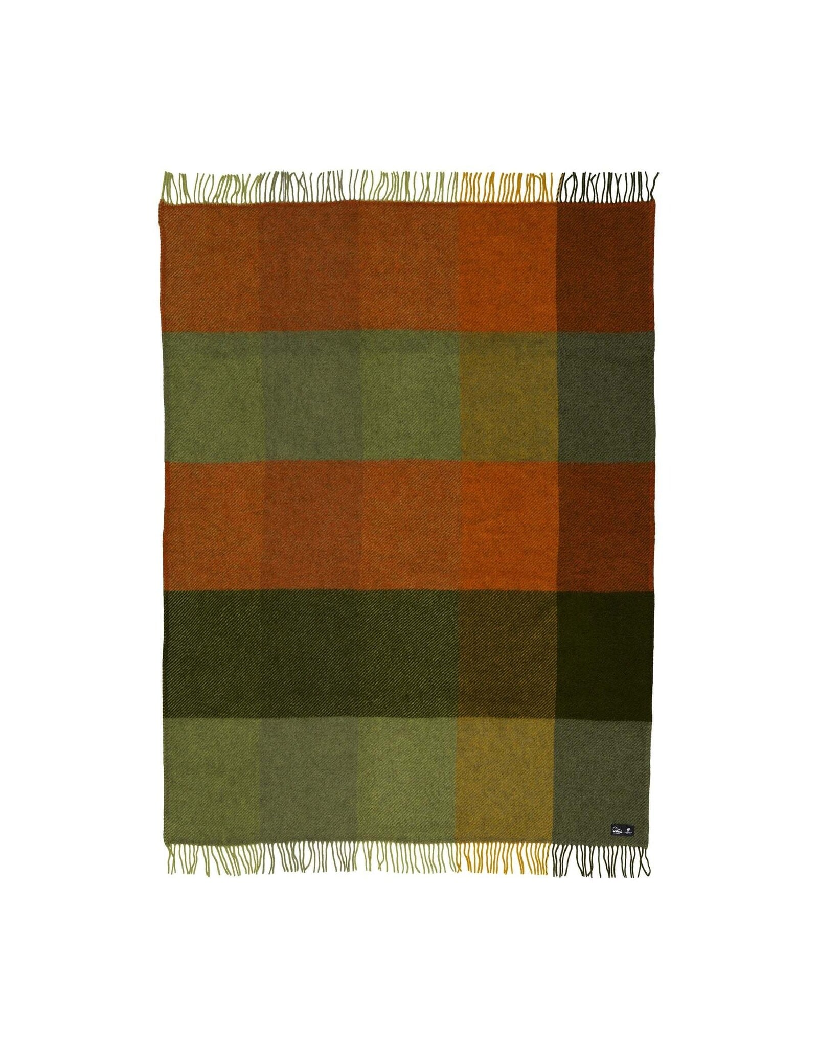 Baltic Check Woven Wool Throw in Green