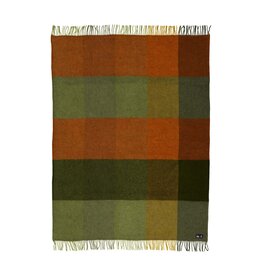 Baltic Check Woven Wool Throw in Green