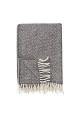 Klippan Chevron Grey Woven Wool Throw