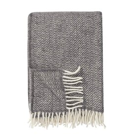 Klippan Chevron Grey Woven Wool Throw