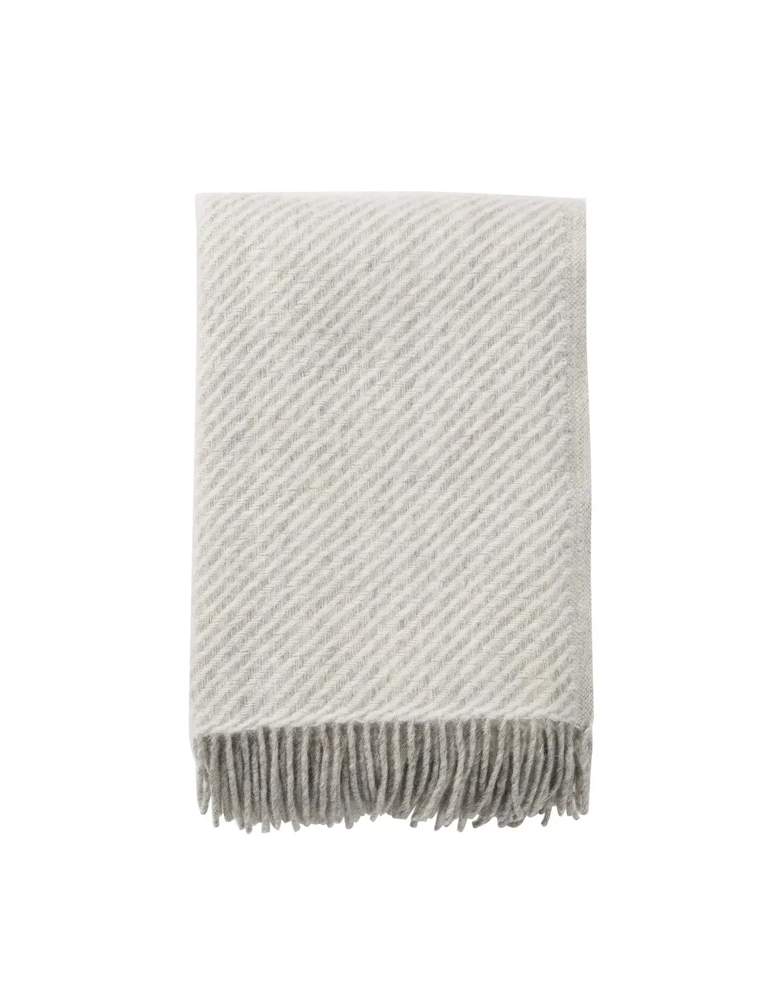 Klippan Karl White Melange Woven Wool Throw