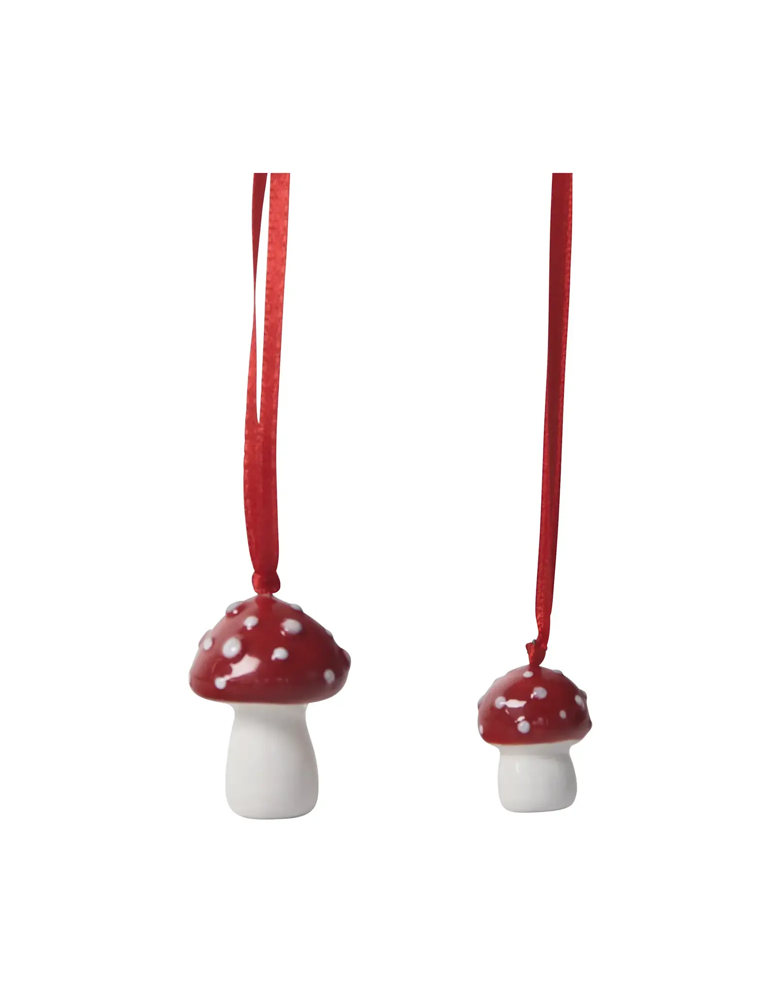 Ceramic Toadstool Mushroom Ornament 2 Pack