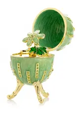 Fabergé Style Green Egg with Flowers