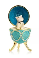 Fabergé Style Turquoise Egg with Cat
