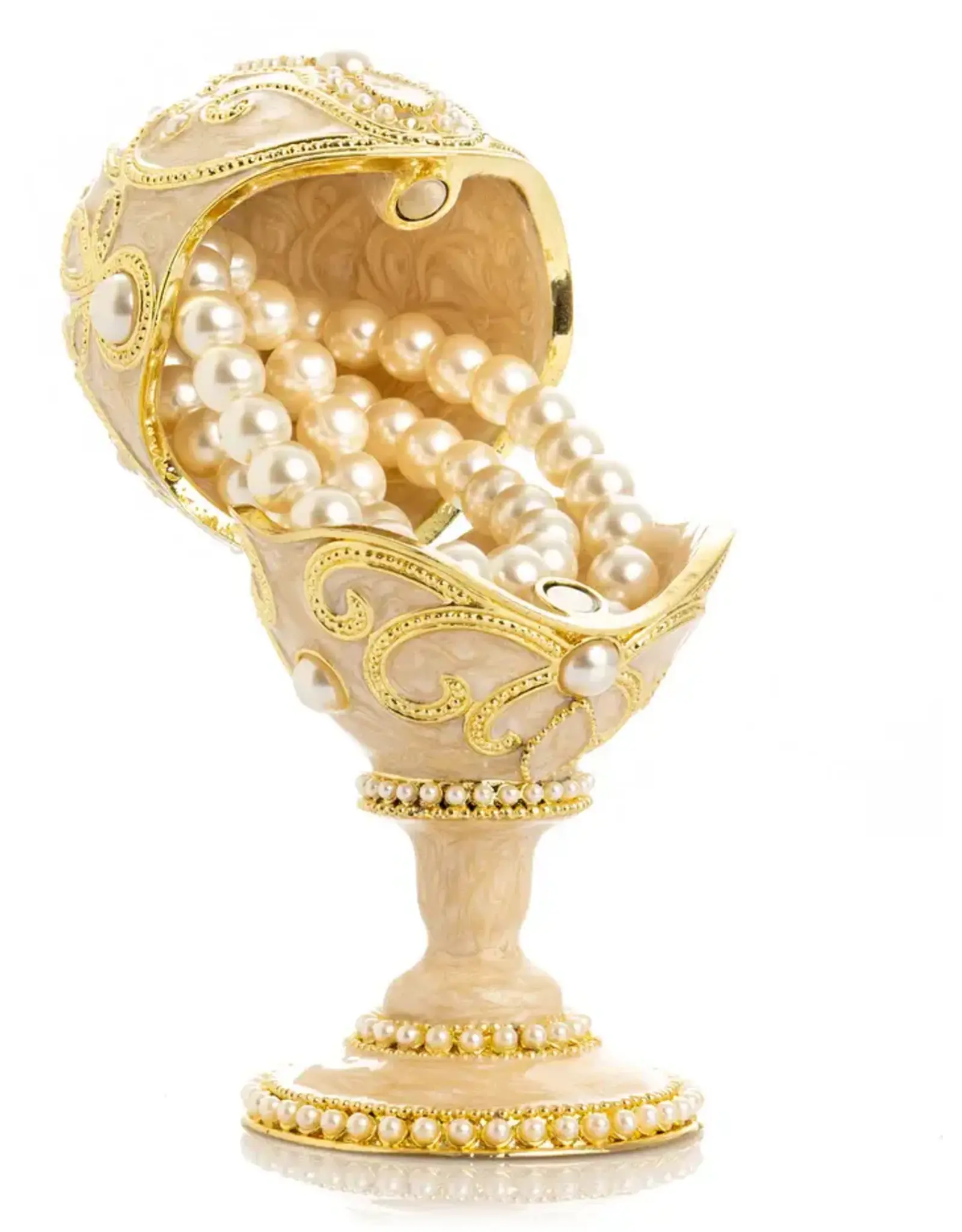 Golden Fabergé Style Egg with Pearls