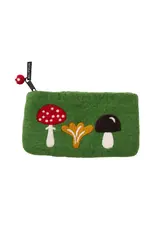 Mushrooms Felted Wool Purse