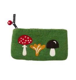 Mushrooms Felted Wool Purse