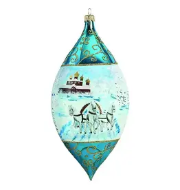 Russian Troika Glass Drop Ornament
